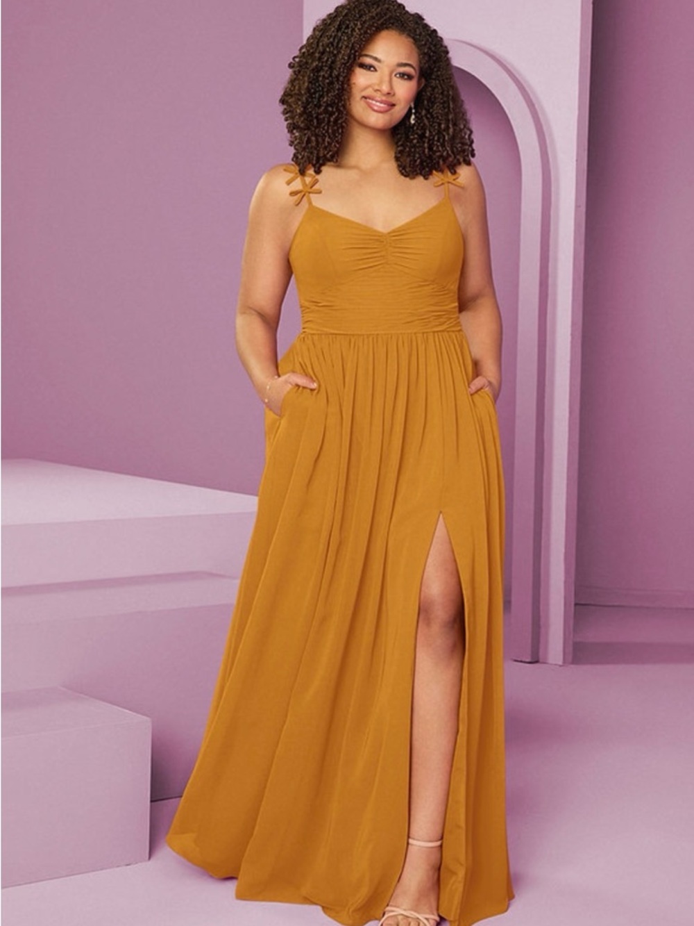 NWT Barbie™  AZAZIE 1048 A-Line Sweetheart Neckline Chiffon Dress